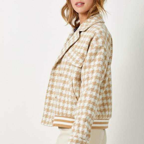 MYSTREE CHECK TWEED BOMBER JACKET - Picture 4 of 8